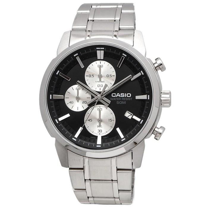 Casio Standard Men's Watch MTP-E510D-1A2V 1/10 Second Chronograph Quartz Black/Silver