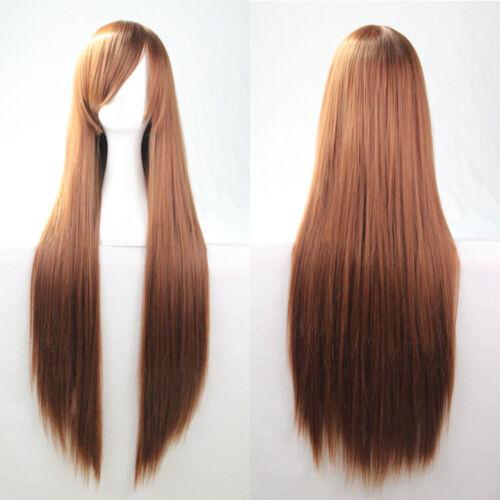 Women 80cm Long Straight Wigs Fashion Cosplay Costume Anime Hair Party Full Wigs