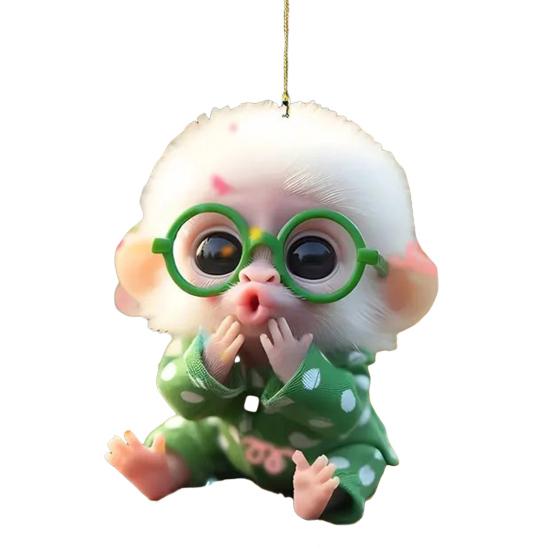Car Pendant Cartoon Pouting Monkey Charm Acrylic Pendant Lightweight 2D Backpack Auto Accessory Car Decoration