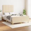 Bed Frame without Mattress Cream 120x200 cm Fabric
