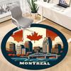 1pc Montreal Maple Leaf Office Round Area Rug,  Mat Suitable ForOffice, Under Office Chairs Bedroom Living Room Home Decor, Room Deco