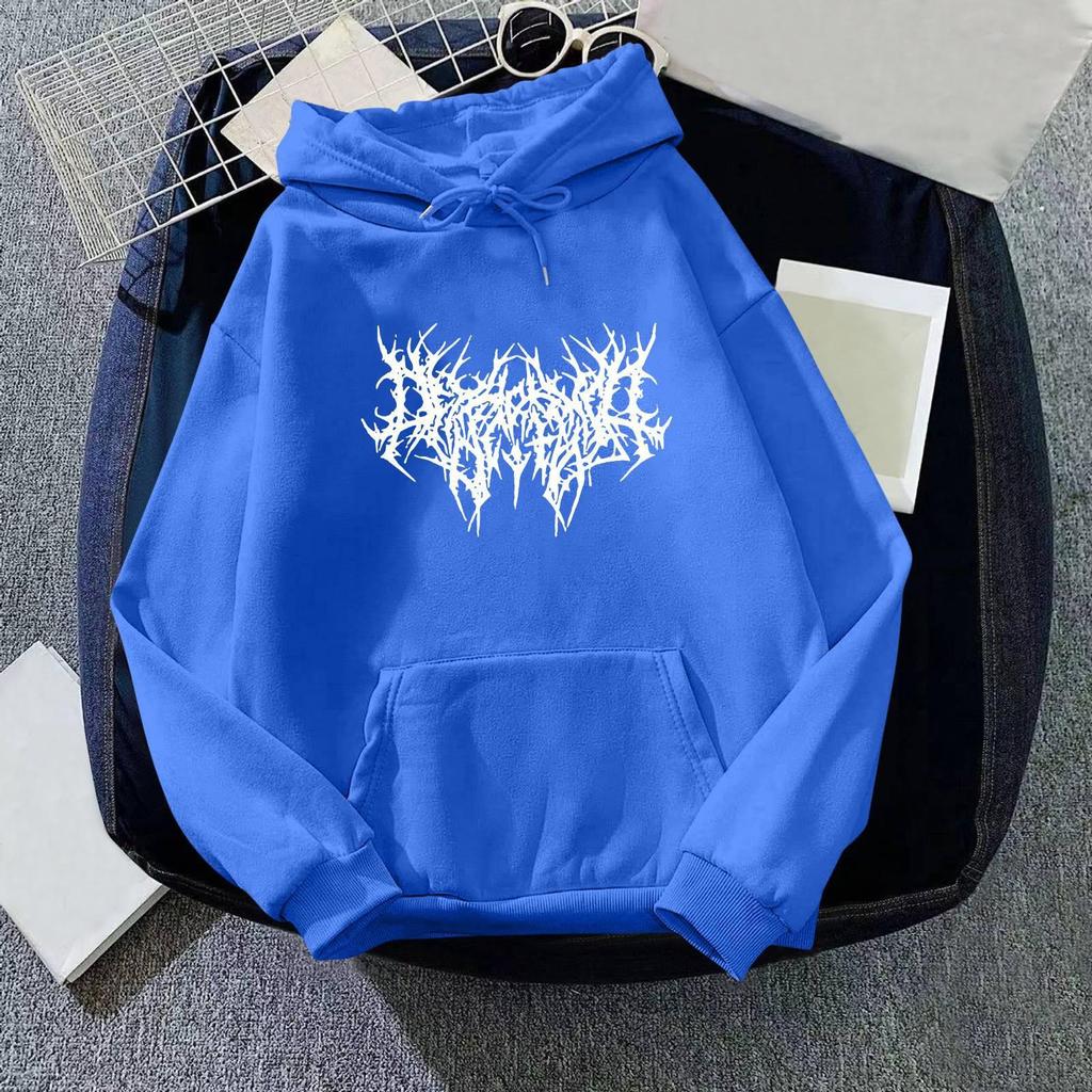 Dámská móda s potiskem, sportovní volný svetr s dlouhým rukávem a kapsou