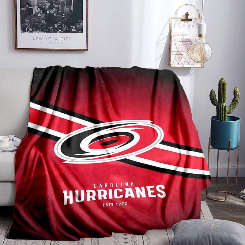 Hurricanes Team Spirit Throws Blanket Flannel Blankets Plush for Couch Bed Gifts for Men Women Travel picnic blanket Christmas fan gifts