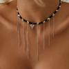 Neue unregelmäßige Choker-Halskette mit Vintage-Quasten und Zirkon-Herz-Anhänger für Damen, weiße Imitation Perlenkette, Valentinstagsgeschenk