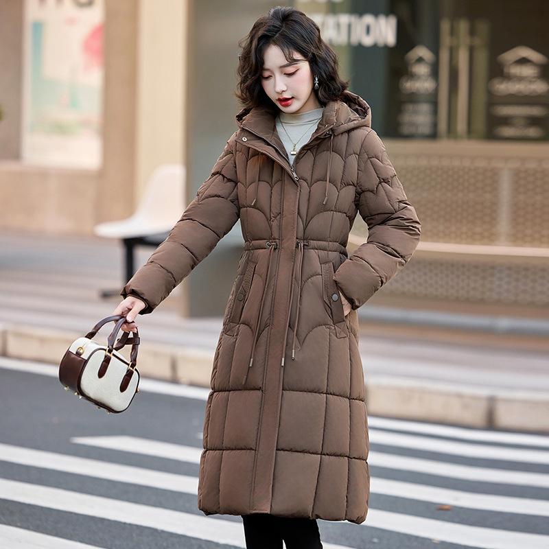 

Длинные ботфорты корейской версии 2025 года, утолщенные теплые на кулиске, стройнящие и подчеркивающие фигуру, одежда для защиты от холода, хлопковая одежда и хлопковая одежда XXXXL кофейный