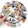 50 Cute Cartoon Cat Stickers for Laptops, Cars, Refrigerators, and Suitcases