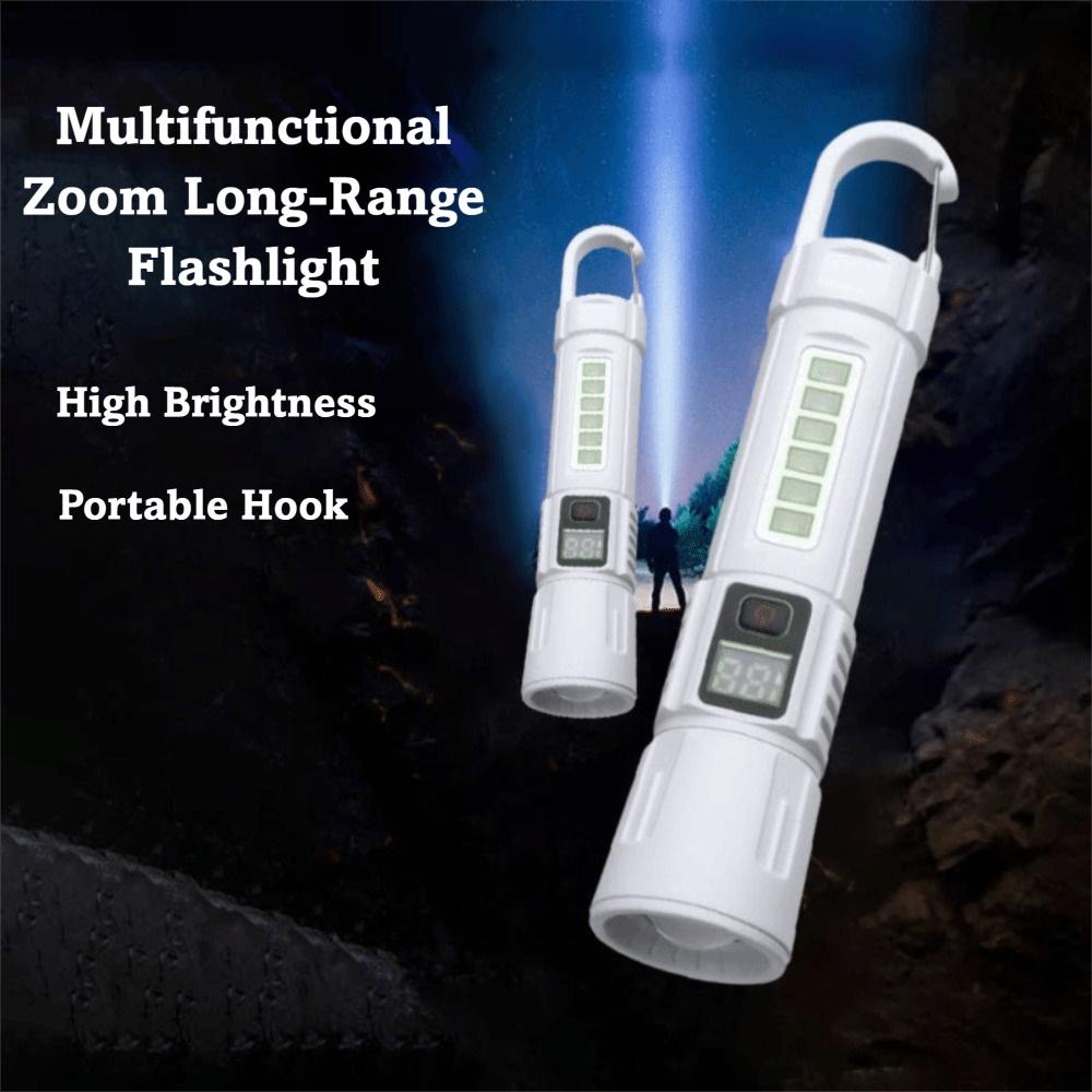 Red Blue Warning Light Super Bright Torch Waterproof Rechargeable Flashlight  Camping