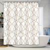 Modern Geometric Shower Curtain White Bath Decorative Waterproof Washable Fabric for Bathtub Doors Home Bathroom 3D Printed Poly
