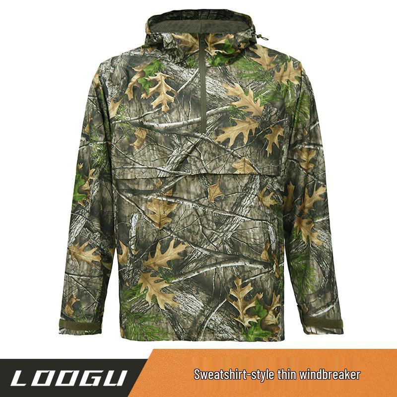 

Men s Outdoor Camouflage Windbreaker: Sun Protection, Light, Loose Fit for Fishing, Hiking XXL