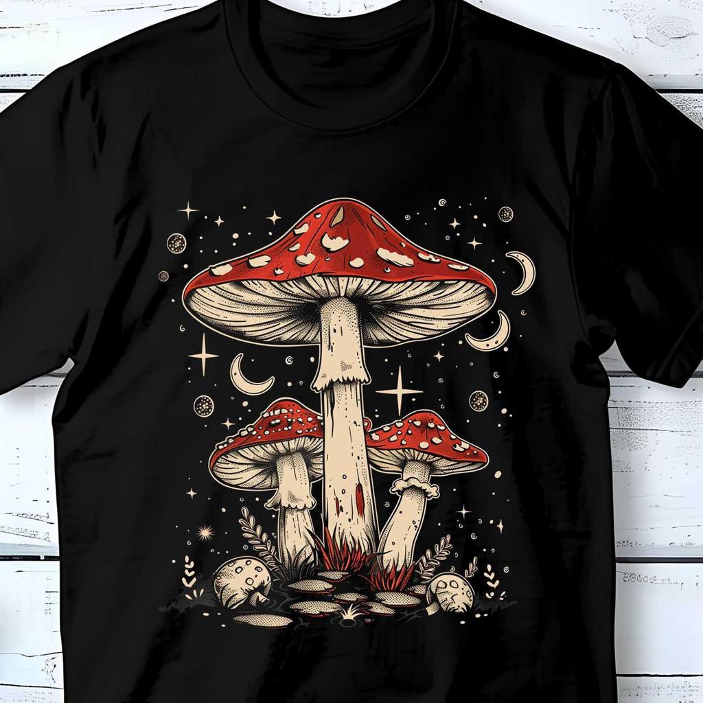 Boho Retro Hippie Mushrooms Shirt, Nature Shirt, Bohemian Shirt, Mushroom Shirt, Gift for Her, Mother's Day, Christmas Gift, Comfort Colors
