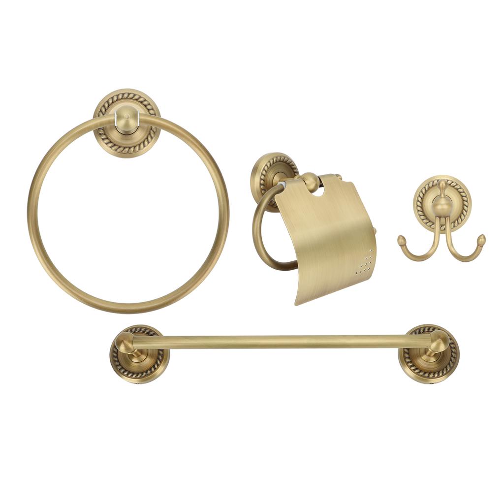 Towel Rack Copper Retro Style Storage Shelf Bath Towel Rack Home Decoration for Bathroom