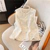 2025 Summer New Embroidered Beads Thin Versatile Vest Vest High Sense