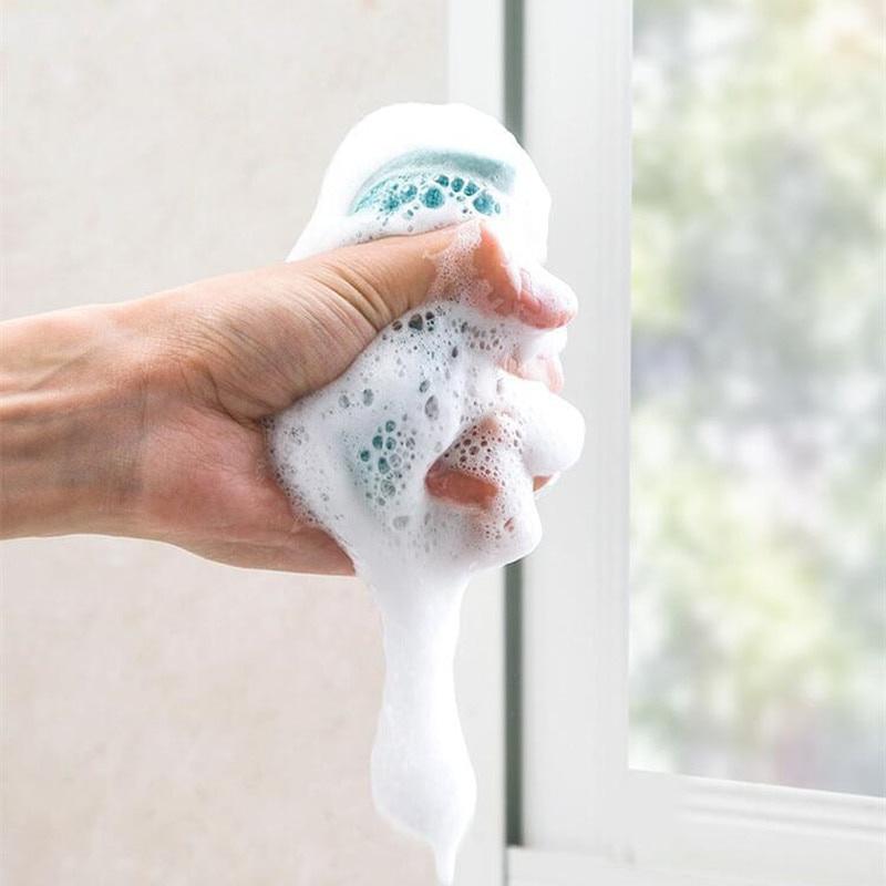 Double-sided Sponge Nylon Cleaning Cloth Kitchen Dishcloth Absorbent Microfiber Cleaning Brush Home Kitchen Towels