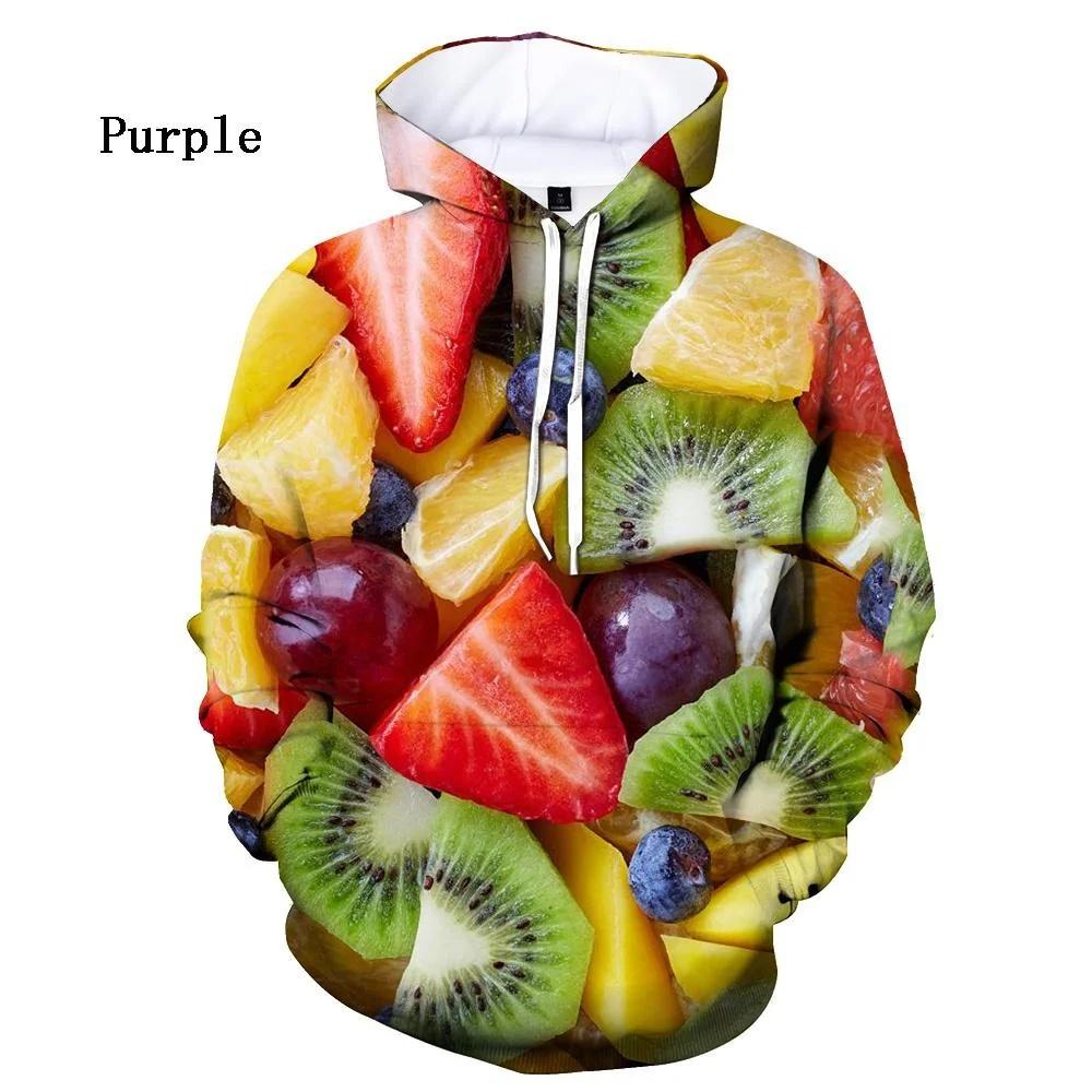 

2023 Чоловіча та Жіноча Мода 3D Чудові Барвисті Фрукти Толстовки Повсякденні Пуловери Хіп-хоп Harajuku Вуличний одяг Великий розмір Вільна толстовка 5XL