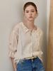 Maja Round Collar Eyelet Lace 3/4 Sleeve Blouse