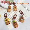 1-50pcs Kawaii Mini Capybara Keychains Cartoon Capybara Bright Bag Phone Keychains Cute Car Pendant Decoration Gift Keyring