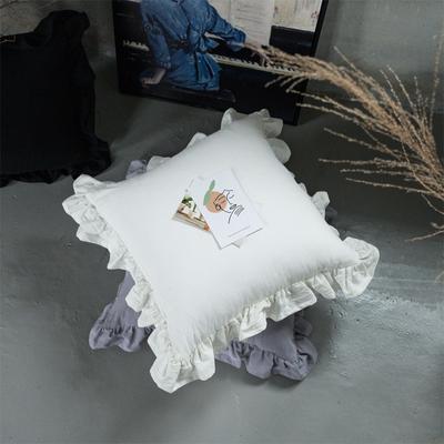 Ins Wind Rüschen Kissenbezug Einfarbig Kissenbezüge Baumwolle Sofa Auto Zuhause Dekokissenbezug Prinzessin Mädchenzimmer Dekoration