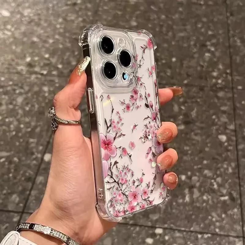 Miękkie Różowe Etui Na Telefon Dla Samsung A37 A57 A17 A07 A06 A56 A26 A33 A54 A51 A13 A73 A55 A53 A36 A35 A34 A25 A24 5G Wzór Sakura