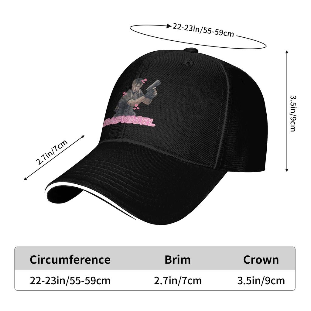 Residents Evils Leon Kennedy Babygirl Baseball Cap Couple Print Trucker Hat Summer Retro Hiking Fishing Sun Visor Baseball Caps