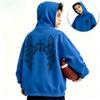 Latest Trendy Brand Wing Cross Logo Front and Back Printed Hooded Pullover Hoodie for Children - Loose Oversized Top