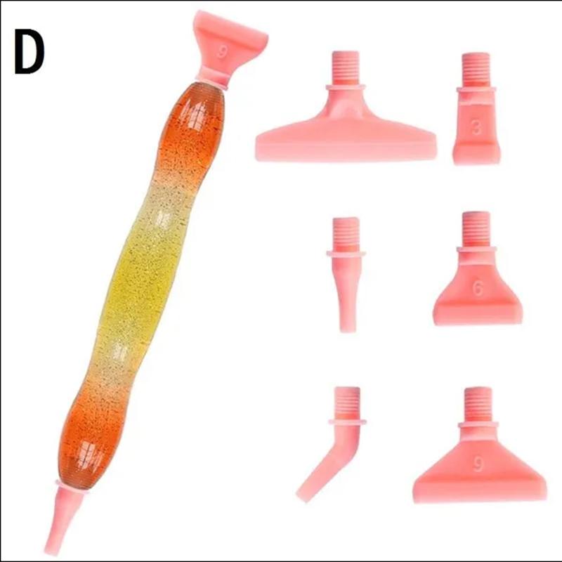 Outil de peinture diamant 5D, stylo à pointe en résine, nouveau stylo de peinture diamant avec conception de fil, Kits de têtes de stylo multi-placeurs