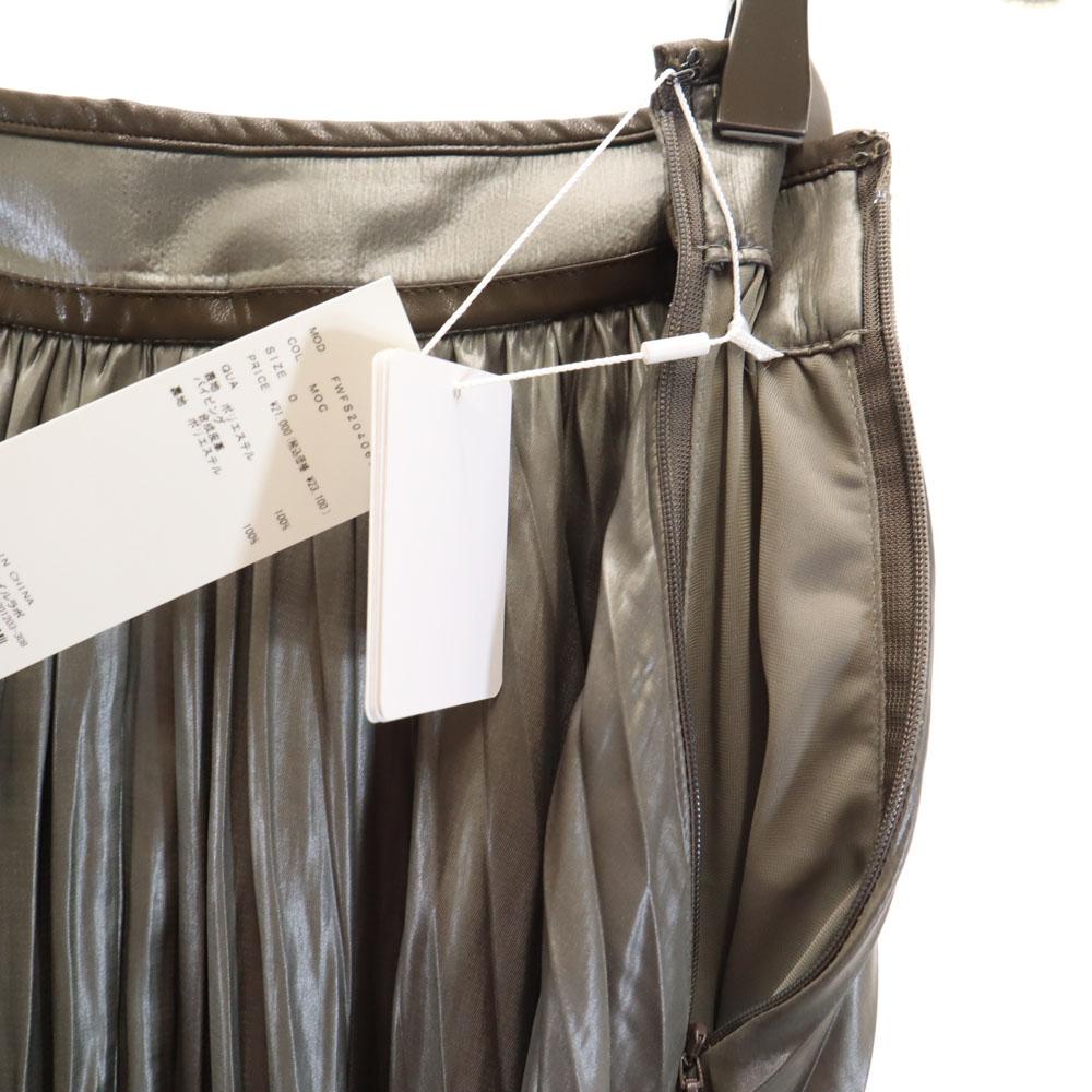 Nepoužitá FRAY I.D s visačkou Maxi délka Saténový vzhled kůže Plisovaná sukně moka Ženy Použitá