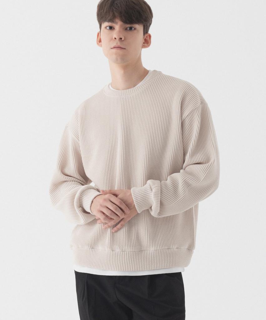 PIANER Bequemer übergroßer Rundhals-Strick (beige)