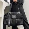 Mesh Personalized Splicing Multi-Pocket Tote Bag Large Capacity Simple And Versatile Oblique Span Bag