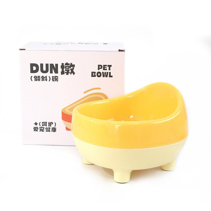 450ml Pet Bowl Flat & Slanted Neck Design Durable Cat Dog Food Water Bowl For Indoor All Season Feeding