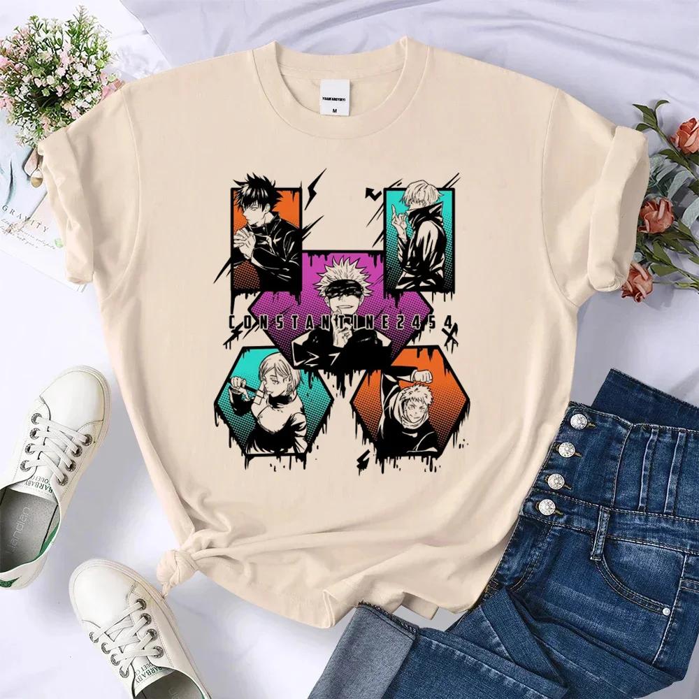 

Jujutsu Kaisen Gojo Satoru Top Women Streetwear Tshirt Female Anime 2000s Designer Clothing Hip Hop Tops Casual Female Clothing S