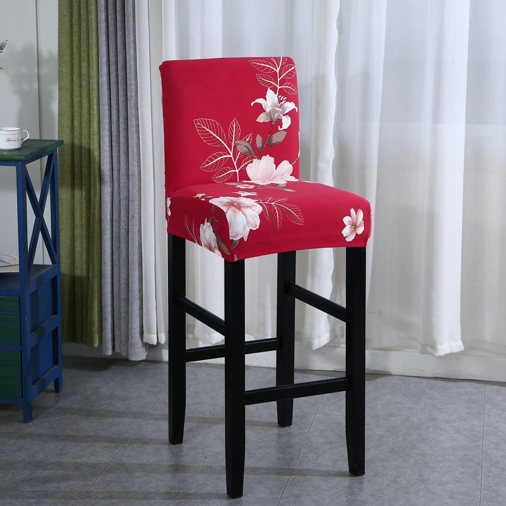 Elastic Bar Stool Chair Cover Home Dining Room Bar Seat Cover Geometric Style Restaurant Hotel Decor Washable Easy Cover 1pc