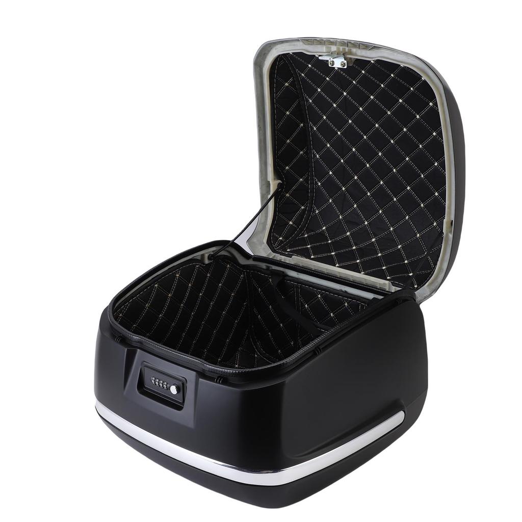 35L Universal Motorcycle Rear Case Vintage Water Proof Motorcycle Rear Top Box for Electric Scooters Black