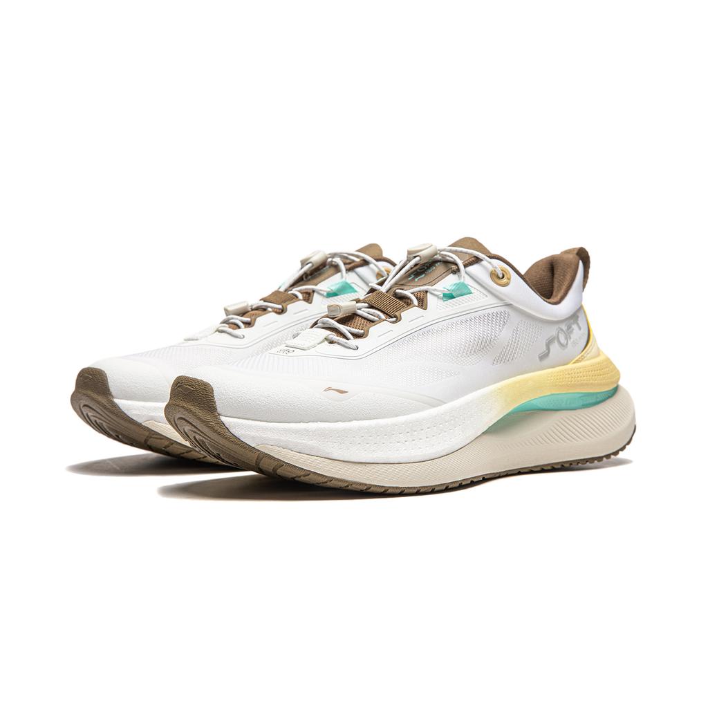 New LiNing SOFT GO Shock Absorbers Slip Resistant Breathable Low Top Casual Shoes Men's Ecru AGLU037-2