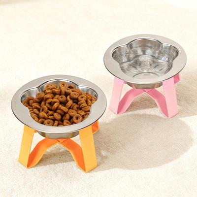 §Raised Cat Bowls Cat Food Bowl 304 Stainless Steel Shatter-resistant Elevated Pet Supplies For Puppy Cat