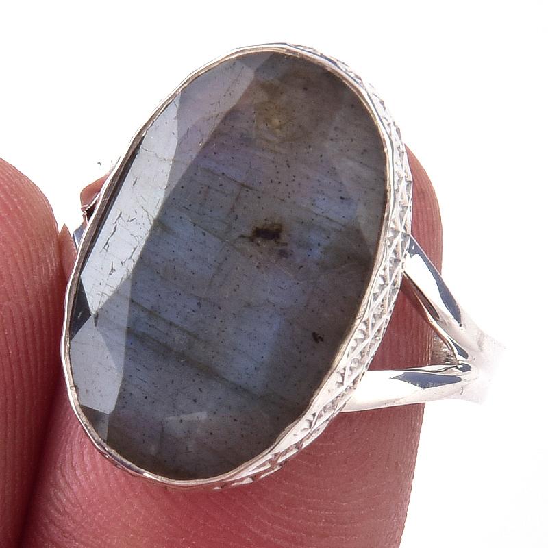 

Natural Labradorite Gemstone Handmade 925 Solid Sterling Silver Ring Size 8 Y4h74