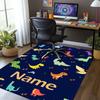 Custom Name Dinosaur Printed Carpet,Rug for Office Chair Living Room Bedroom Kitchen Room Decor Gifts.