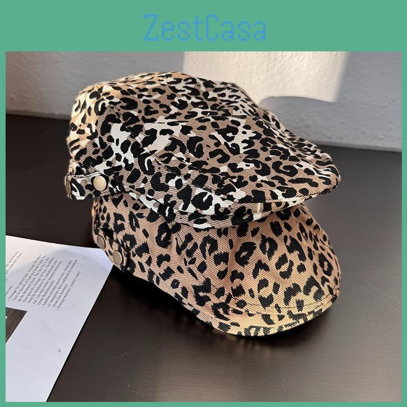 Retro Leopard Edgy Print Duckbill Cap Ventilation Summer Autumn Travel Hats