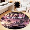 GTA 6 Bedruckter Runder Teppich Teppich Stuhlteppich Bereichsteppich Eingang Fußmatten, für Bürostuhl Wohnzimmer Schlafzimmer Küche.