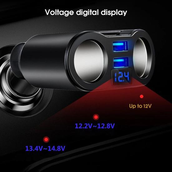 Car Charger Dual USB 2 Port Digital Display Rotatable Car Charger Power Adapter Car Styling for Vehicle