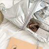 Transparent Pocket Korean Style Itabag Silver PU Shoulder Bag Portable Drawstring  Backpack  Women