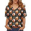 Women's Fashionable Casual Everyday Versatile Easter Print Slim-Fit Summer Short-Sleeve Top