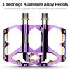 WEST BIKING 3 Bearing Bicycle Pedals Electroplated Aluminum MTB Road Bike Carbon Fiber Tube Anti-slip Pedals Bicycle Accessories