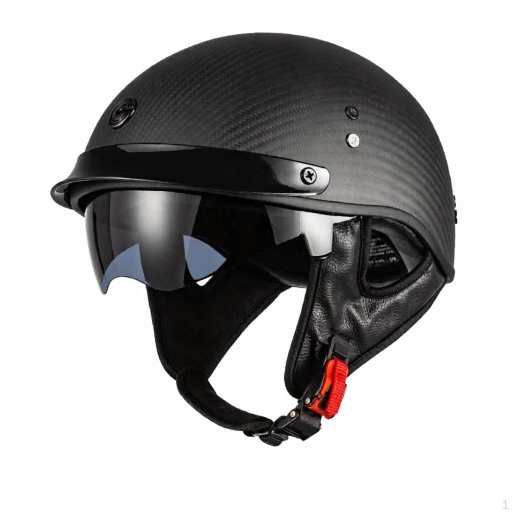 Carbon Fiber, Retro Half Helmet, Lightweight, Men and Women Matte Fiber M