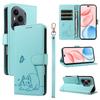 For Honor 400 Pro 5G (Global) Case Cat Pattern Imprint Leather Phone Cover with Wrist Strap