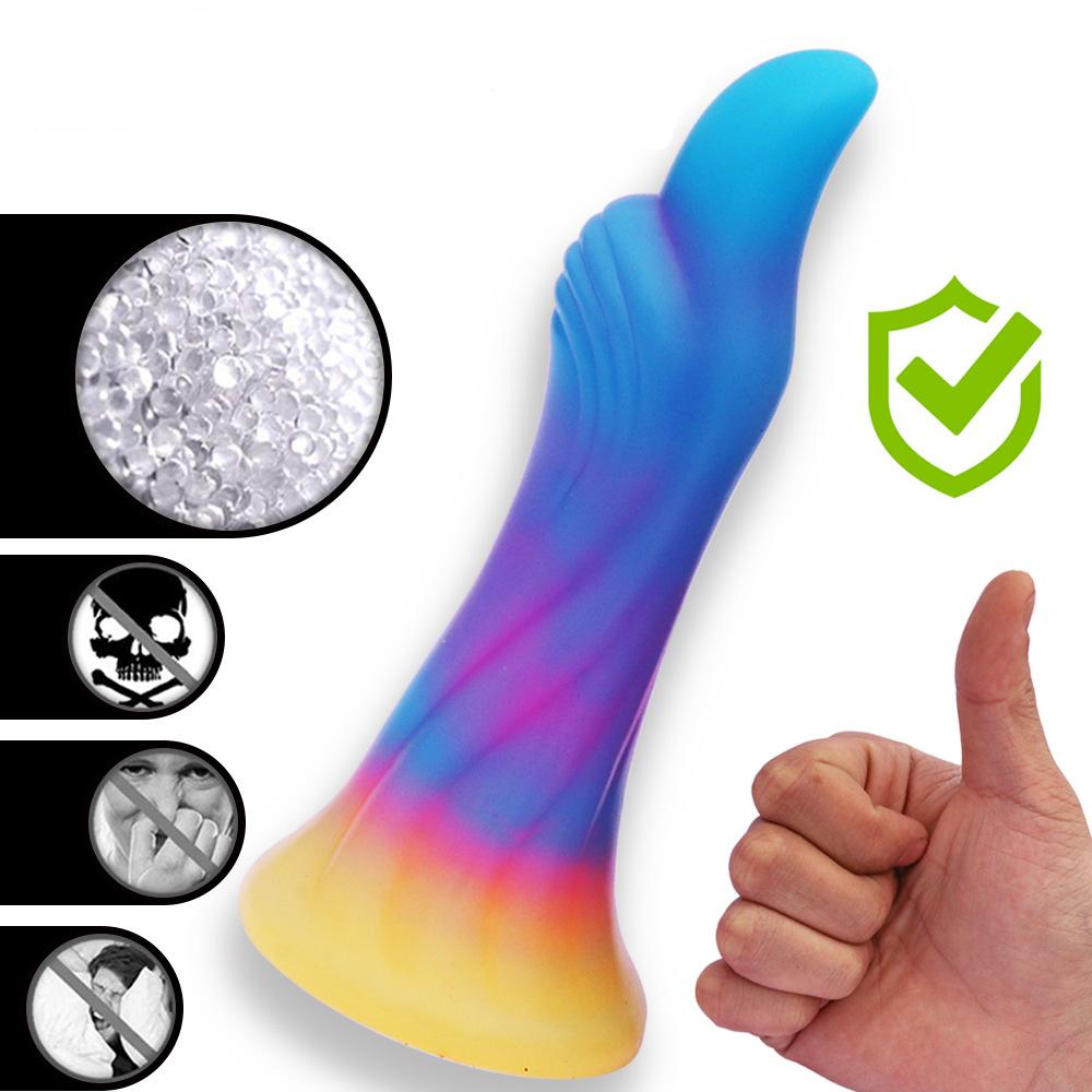 Luminous Anal Plug Mixed Colors Dildo Female Masturbator Adult Sex Toys Realistic Penis Silicone Dick BDSM