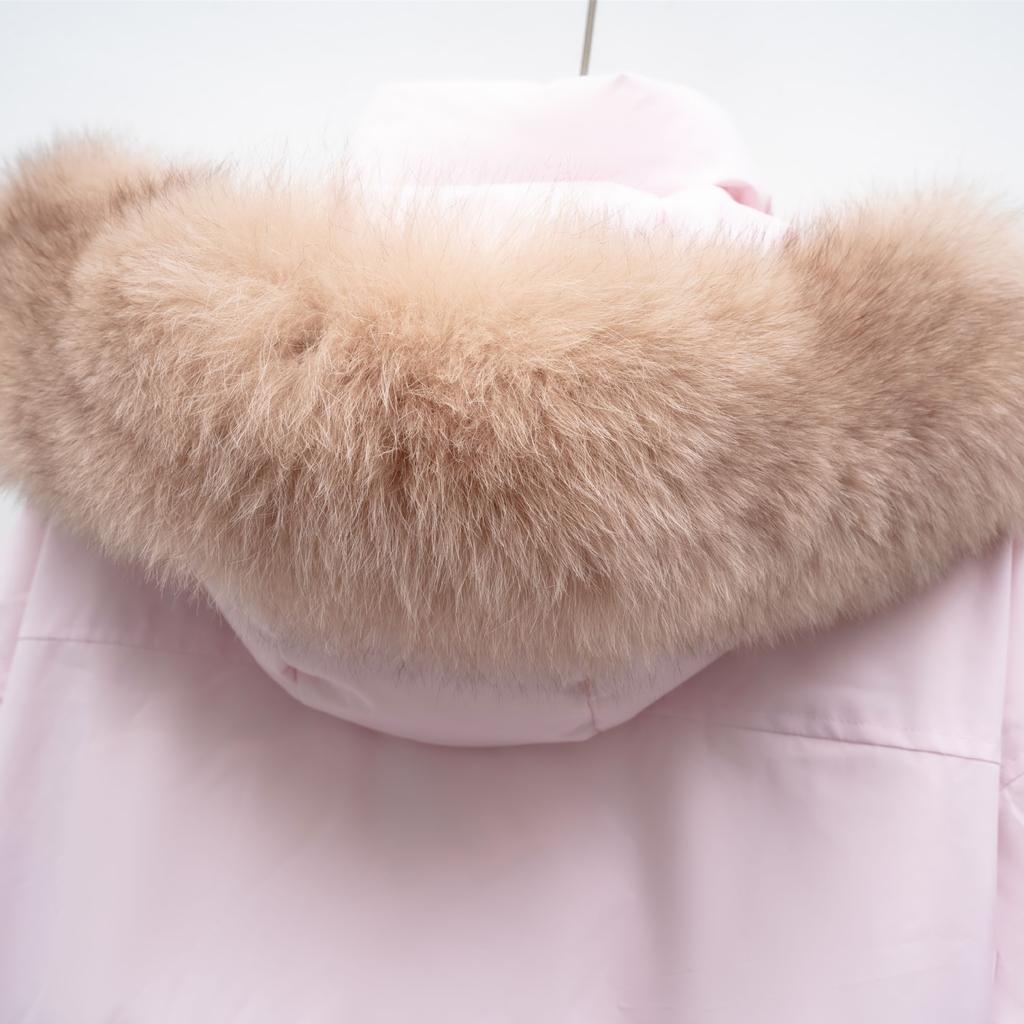 Fleece Fuchshaar Werkzeugparka Jacke Daunenjacke Damenbekleidung Winter Dicke Warme Jacke