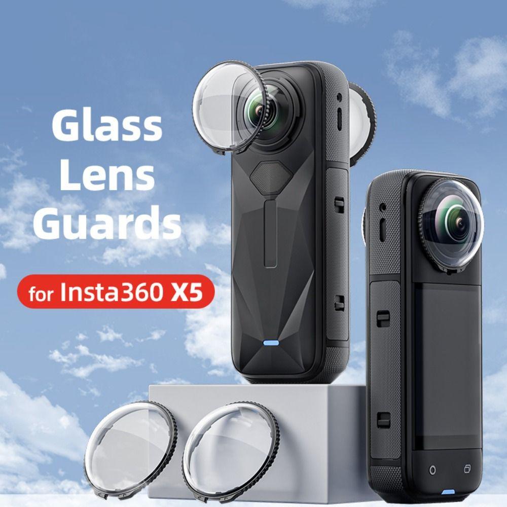 Optical Glass Lens Protector Protective Lens Cap for Insta360 X5 Panoramic Camera Accessories