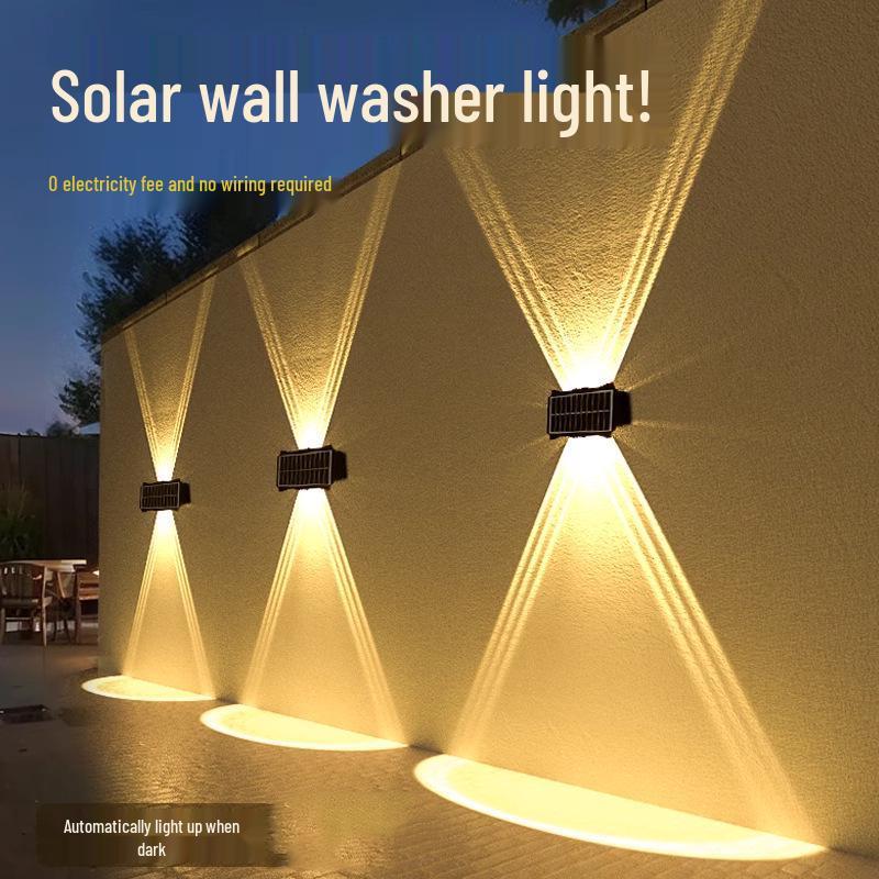 Color-Changing Waterproof Solar Wall Lamp for Gardens and Courtyards
