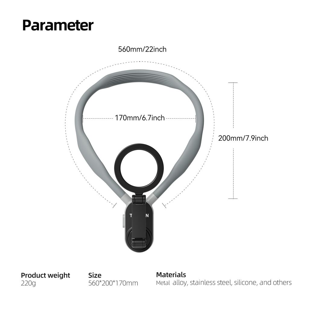 TELESIN Silicone Magnetic Quick Release Neck Mount Hold for Iphone 15 14 13 12 11 SAMSUNG HUAWEI XIAOMI Smart Phone Accessories 7