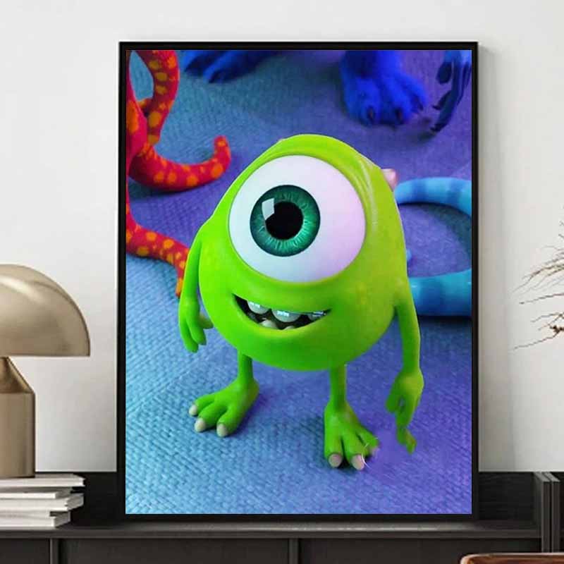 Disney Diamond Painting Mike Wazowski Figurine, Cartoon 5D Diamond Cross Stitch Mosaic Home Decor Gift